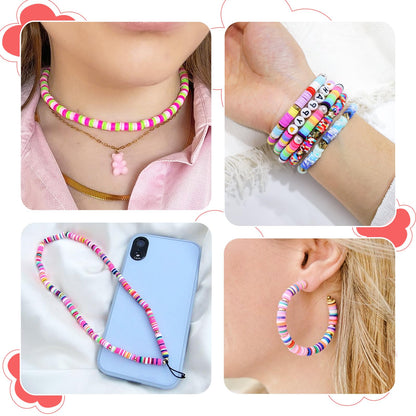 Redtwo 45000 Pcs Clay Beads Bracelet Making Kit, 9 Boxes 192 Colors Friendship Bracelet Kit Flat Polymer Clay Beads for Jewelry Making, Crafts Gift for Girls Ages 6-12