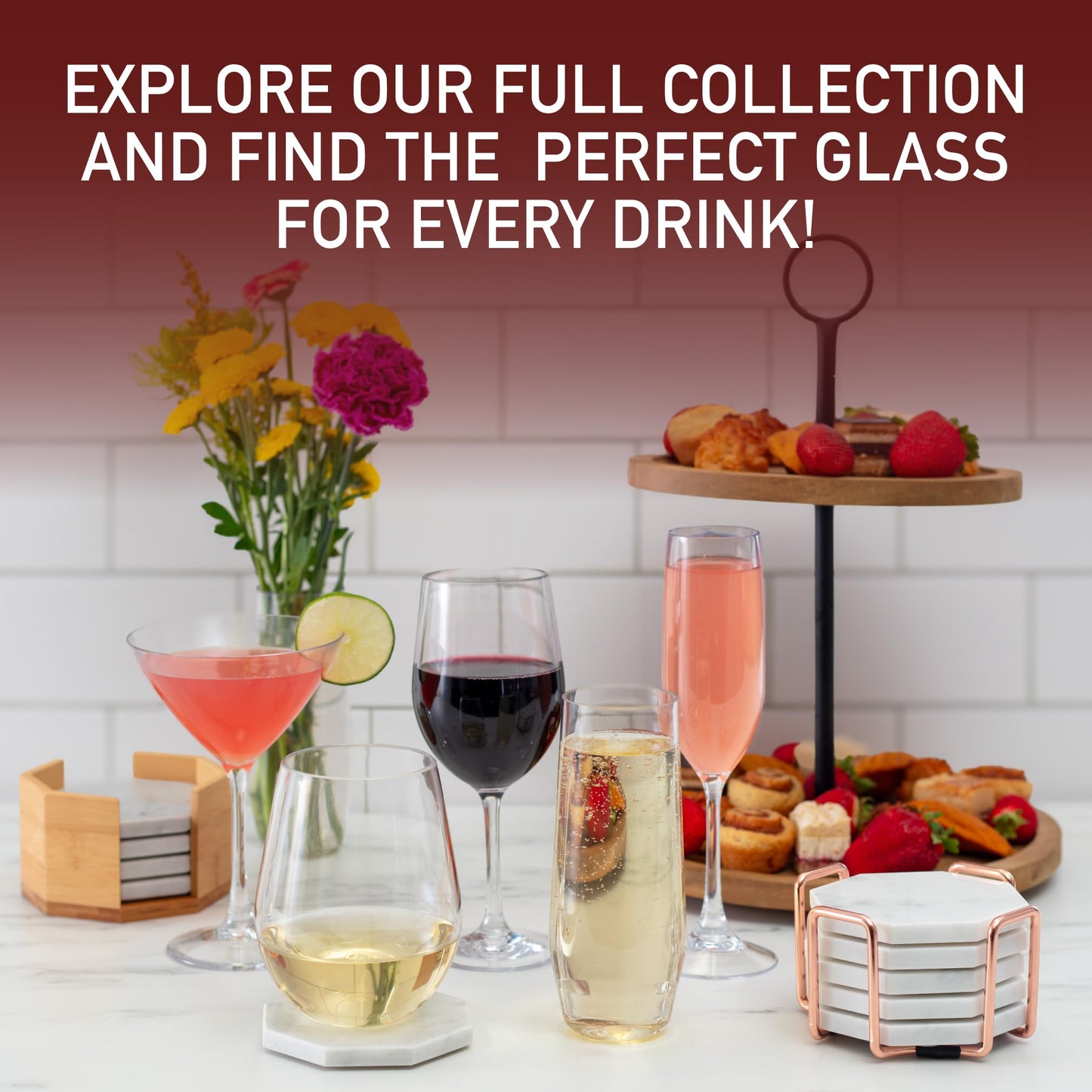 D'Eco Unbreakable Tritan Stemmed Wine Glasses, 12 oz (Set of 16) - Shatterproof, Crystal-Clear, BPA-Free Tumblers – Indoor & Outdoor Cups Great for Parties & Entertaining - Mothers Day Gift for Mom