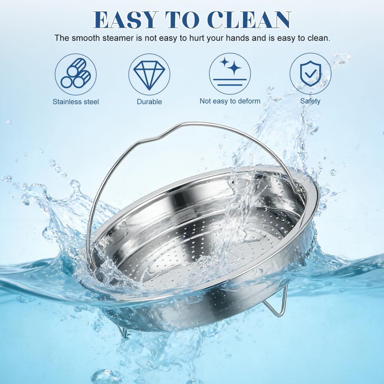 CALLARON Stainless Steel Basket, 7inch Vegetable Basket, Metal Multifunctional Cooker Steamers with Handle, Universal Pot Insert for Seafood, Dumplings, Dishwasher Safe