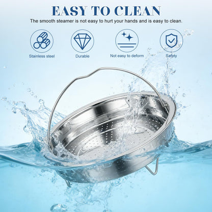 CALLARON Stainless Steel Basket, 7inch Vegetable Basket, Metal Multifunctional Cooker Steamers with Handle, Universal Pot Insert for Seafood, Dumplings, Dishwasher Safe