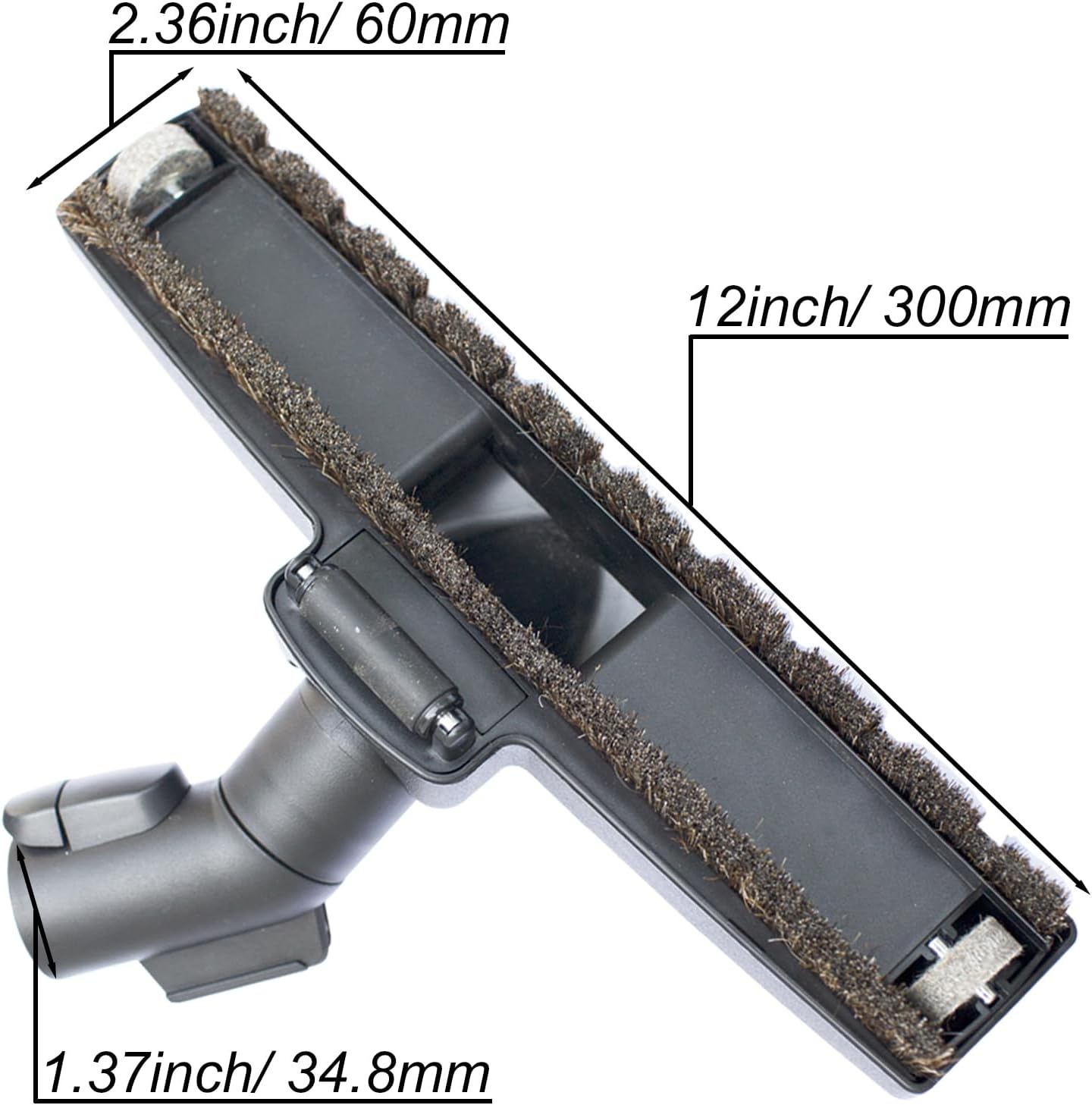 Miele Horse Hair Vacuum Brush Attachments with Wheels, 1-3/8 Inch for Carpet & Hard Floors