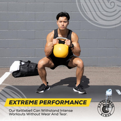 Kettlebell Kings Competition Kettlebells Weight (35mm handle) 8-48 KG | Hand weights Workout Gym Equipment & Strength training sets for Women & Men for Home Gym | Suitable for High Repetition Workouts
