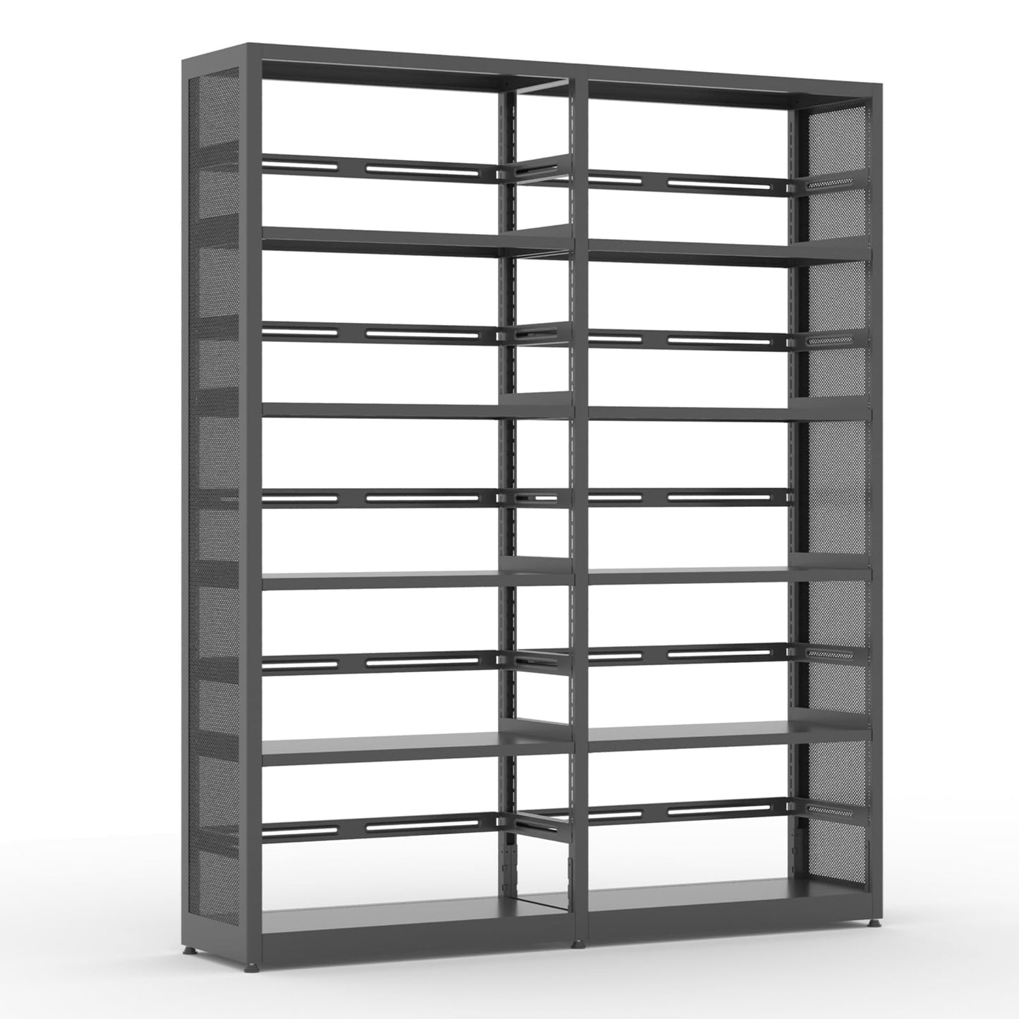 SteeLoong 5 Tier Bookshelf,Metal Storage Shelves Black Bookcase with 4 Adjustable Shelves,Shelving Unit Shelf Organizer,Tall Bookshelf Shelves for Living Room,Office（1 Main Shelf +1 Subframe Shelf）