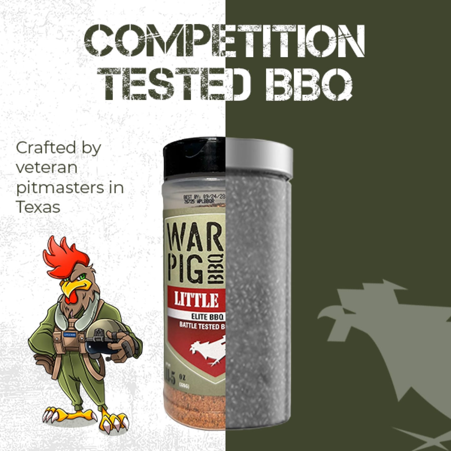 Warpig BBQ Little Bird BBQ Seasoning - Texas-Style Spice Blend for Grilling, Smoking & Roasting - 11.5 oz Bottle