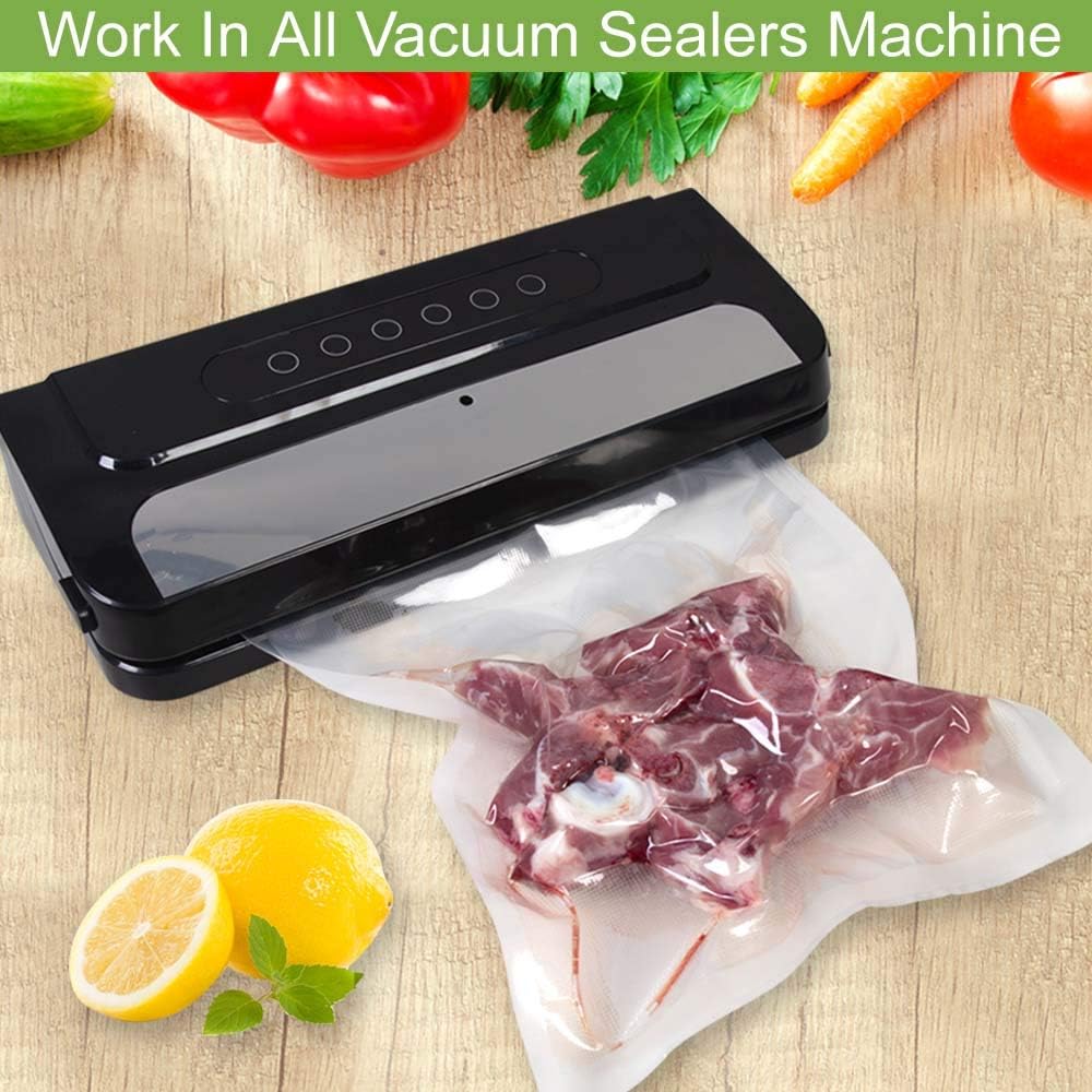 MakMeFre 100 Pint Size Vacuum Freezer Sealer Bags, 6x10 Inch, BPA Free, Heavy Duty Commercial Grade