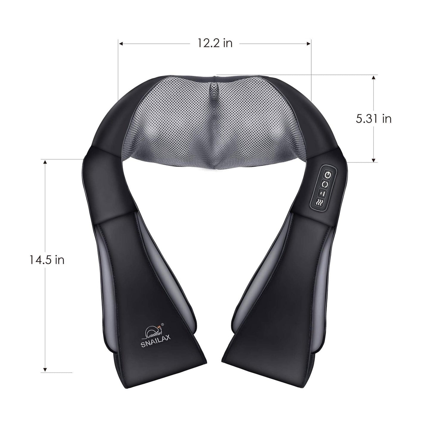 Snailax Cordless Massager - Shiatsu Neck and Shoulder Massager with Heat, Portable, Lumbar, Back Electric Massage Pillow, Christmas Gift