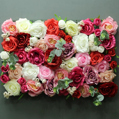 JIIPOREGJ Wedding Background Backdrop Panels 3D Flower Wall Panel Artificial Silk Flowers Mat Wall for Wall Decor DIY Centerpieces Arrangements Party Home,2x2m