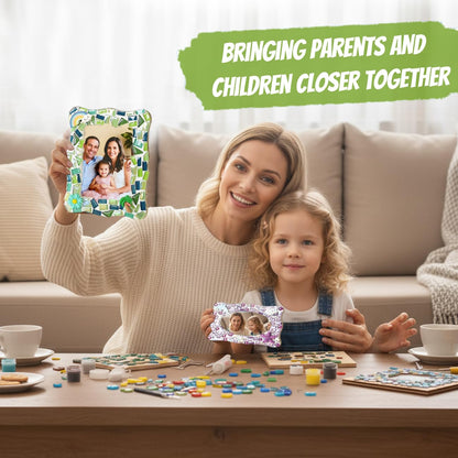 A&H Zier Decorate Your Own Mosaic Picture Frame Kit - 3 Pack DIY Arts & Crafts for Kids Ages 8-12, Valentines Day Gifts for Girls, 5x7 & 4x6 Photo Frames for Adults & Family