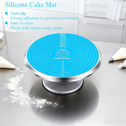 12 Inch Aluminium Rotating Cake Stand Turntable, Cake Decorating Kit Supplies with Icing Piping Tips, Frosting Spatulas, Pastry Bags, Scrapers and Other Cake Decorating Tools (85Pcs)