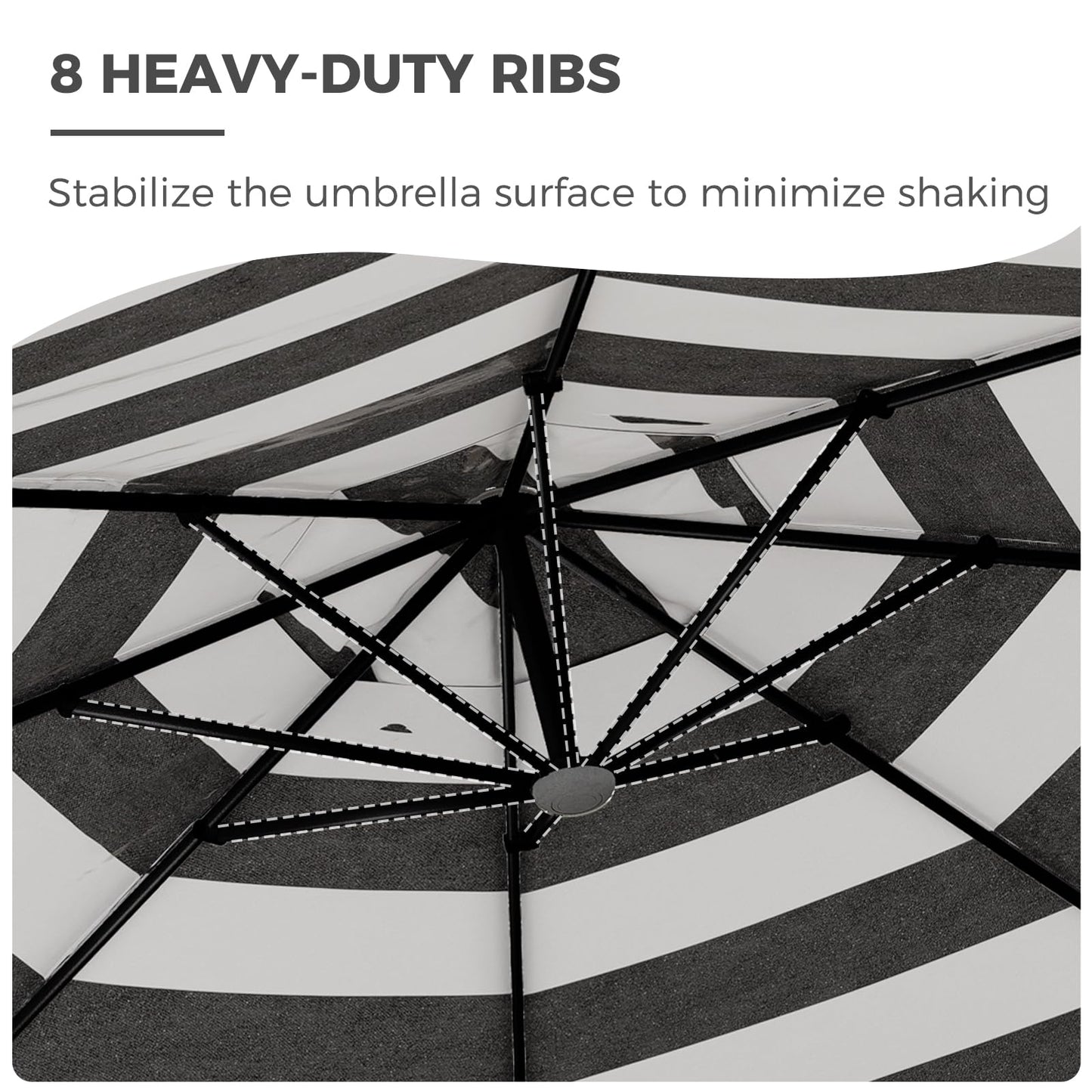 Grand patio 10x10 FT Cantilever Umbrella with Base Outdoor Large Aluminum Square Offset Umbrellas for Deck Pool (Black & White, 10x10 FT)