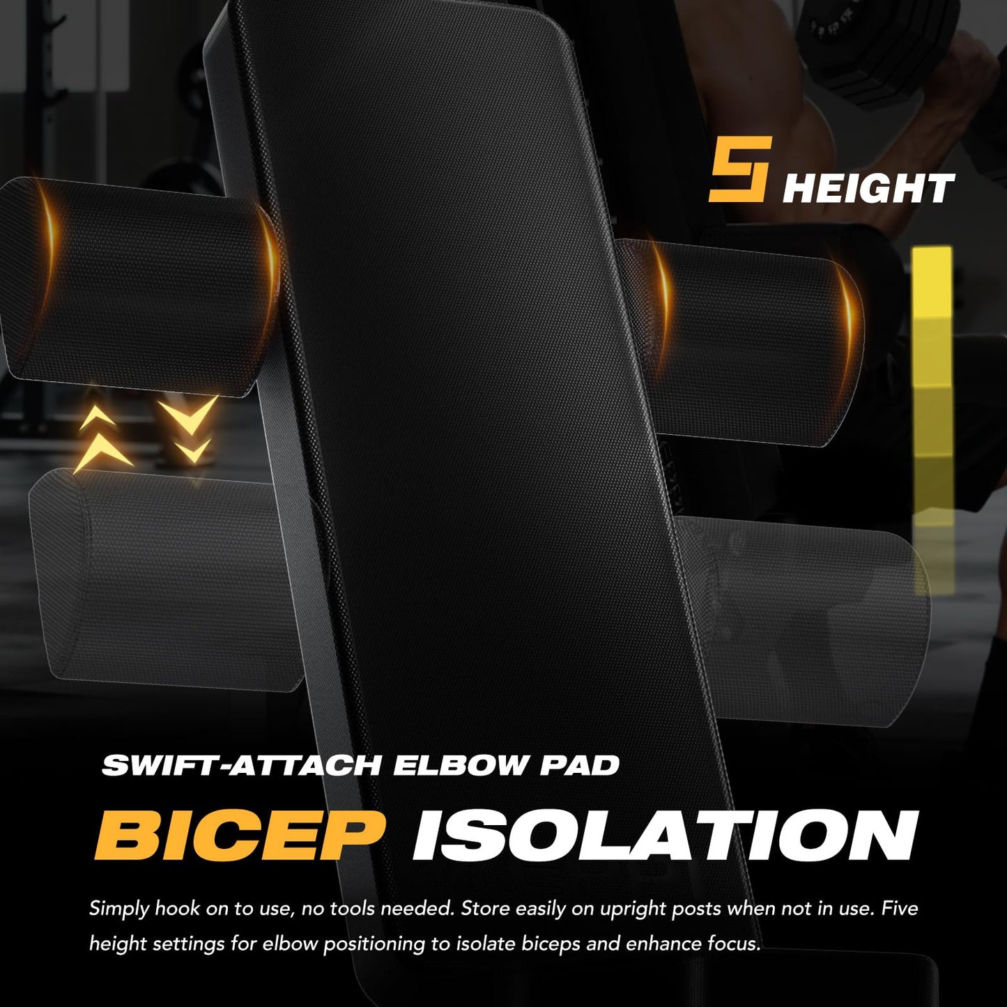 KeppiFitness Weight Bench, 1500LBS Capacity Workout Bench, 17” Bench Press Height, 11+8 Adjustable Weight Bench with Flat/Incline/Decline Angle and On-end Storage - Bench6000 (2026 Version Black Frame)