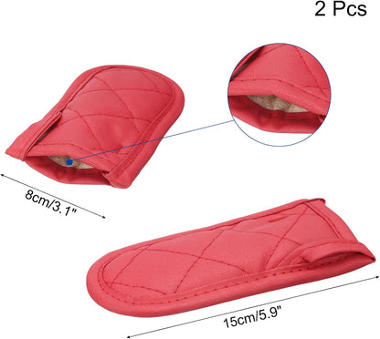 uxcell 2Pcs Pot Handle Sleeve, Heat Resistant Iron Skillet Handle Covers for Kitchen Baking Cooking Supplies (Red)
