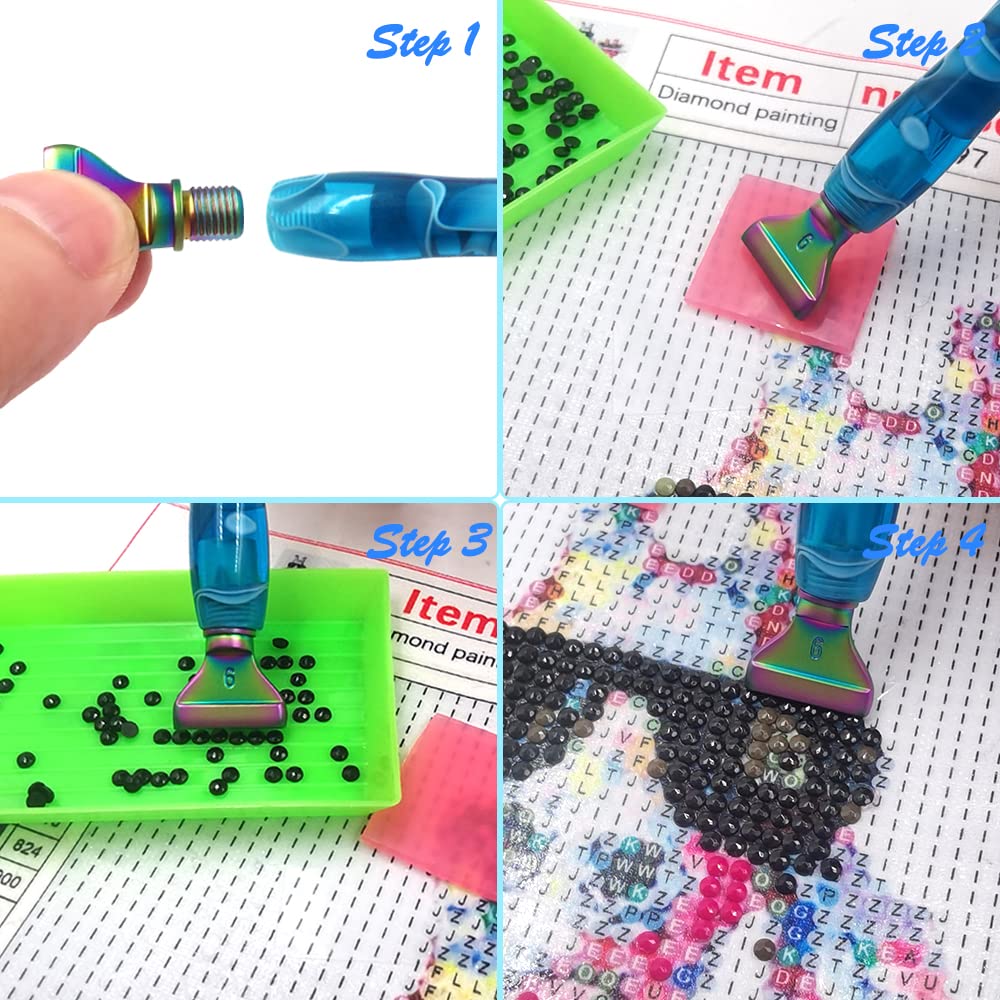 SENHAI 24 pcs Diamond Art Pen Kits, Diamond Art Pens Metal Tips Screw Thread Tips Diamond Art Tools 5D Diamond Art Accessories Tools for DIY Painting Crafts