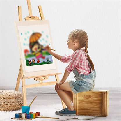XYIANG Folding Easel, Wooden Adjustable Easel with Tripod Legs, Portable Painting Easel Stand Wood Artist Easel, for Painters, Students (A 150CM)