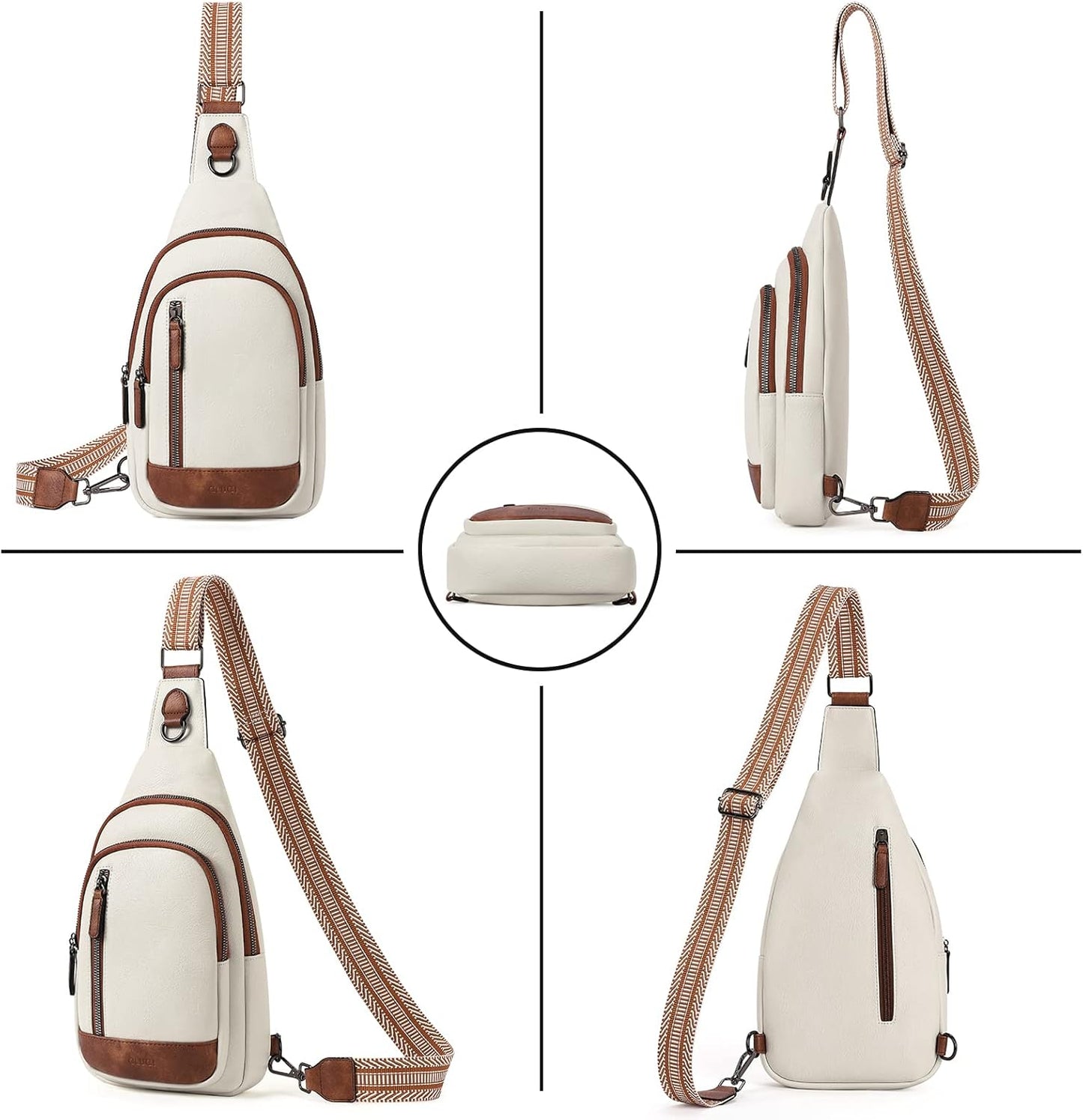 CLUCI Crossbody Bags for Women Men,Leather Sling Bag Cross Body Backpack for Woman Gifts for Women Birthday Unique