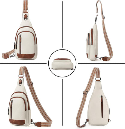 CLUCI Crossbody Bags for Women Men,Leather Sling Bag Cross Body Backpack for Woman Gifts for Women Birthday Unique