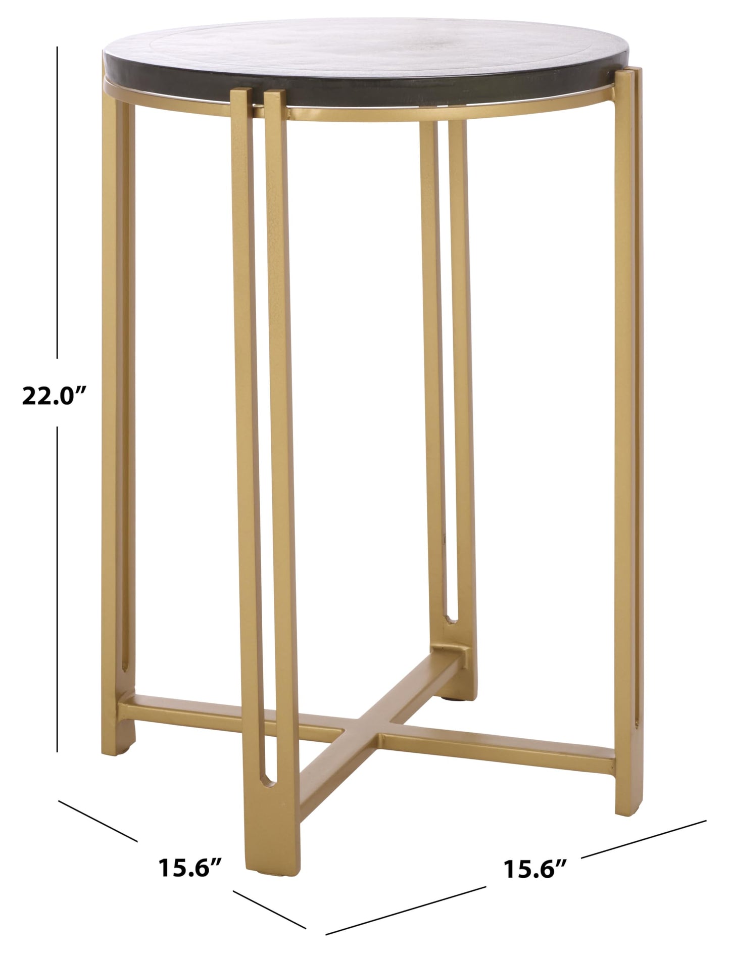 SAFAVIEH Couture Collection - Levitt Cast Glass Top Accent Table, Sculptural Modern Side Table, Brass Finish Base, Fully Assembled (SFV7916A)