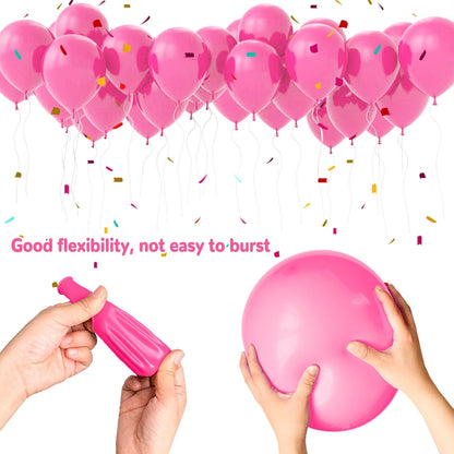 Pink Balloons - 100 Pcs 12 Inch Matte Pink Balloons for Baby Shower & Birthday Party Decor
