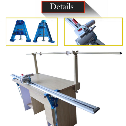 HQHAOTWU Cloth Cutting Machine High Speed Fabric Cutting Machine Cloth Cutter Fabric End Cutter with 86" Rack & Digital Counter for Clothing, Textiles, Leather 220V