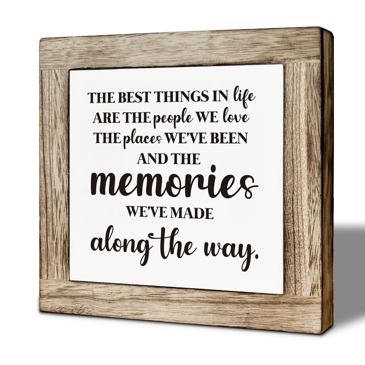 Family Signs, Rustic Home Decor for Shelves, Family Room Decors, Farmhouse Wooden Table Sign, Meaningful Gift for Friends Families, The Best Things in Life are the People We Love Sign 5.9×5.9 inches