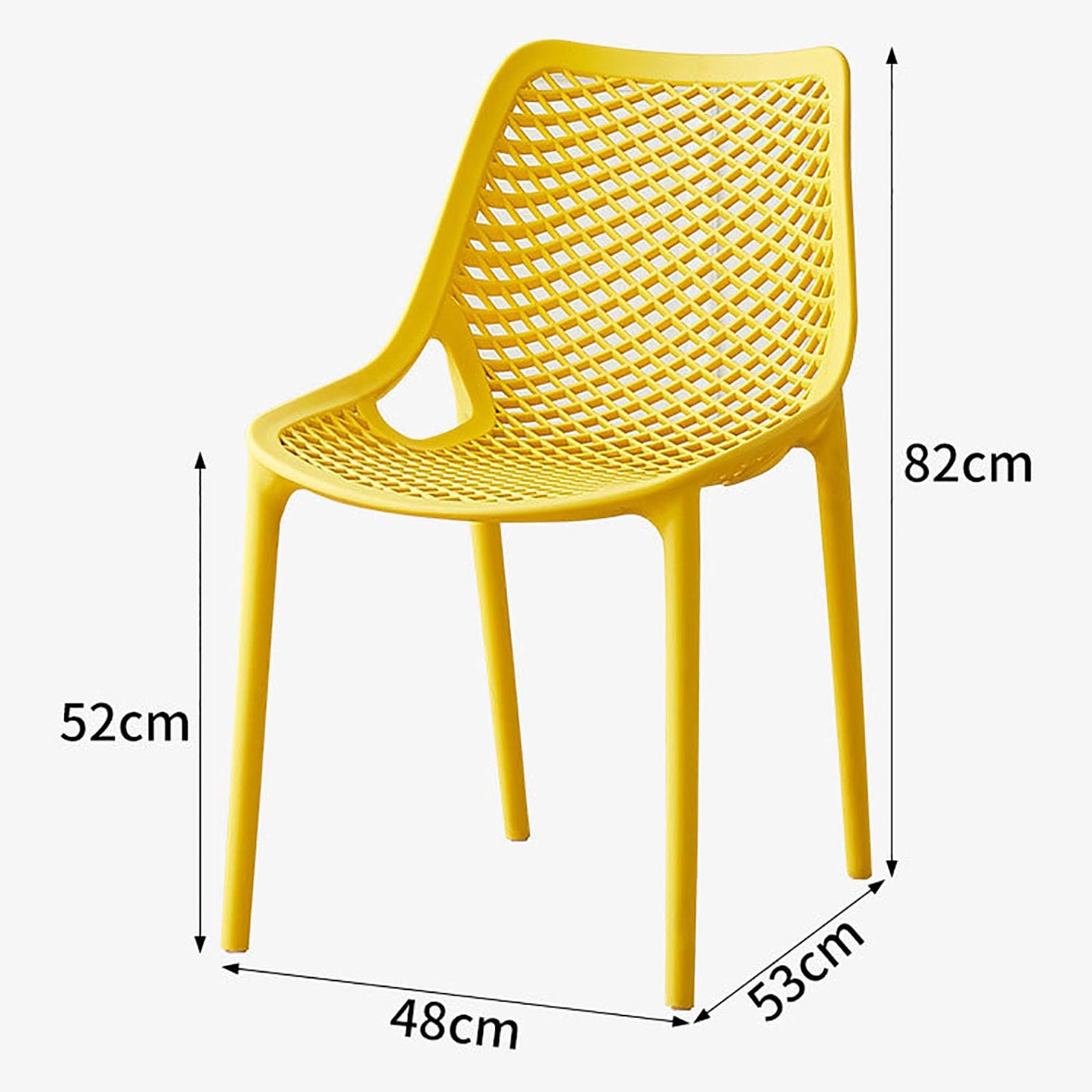 BK&MF Portable Indoor Stackable Dining Chairs Set of 4,Plastic Kitchen Chairs Lightweight Commercial Event Chair Oversize for Wedding Party Picnic,D,53x82cm(21x32inch)