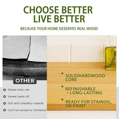 6ft Butcher Block Countertop–72" x 25" Solid Birch Wood DIY Countertop, Durable Counter Table Tops for Kitchen Island, Bar, Workshop, Laundry Counters Dining Room Tables 1.5" Thick Unfinished