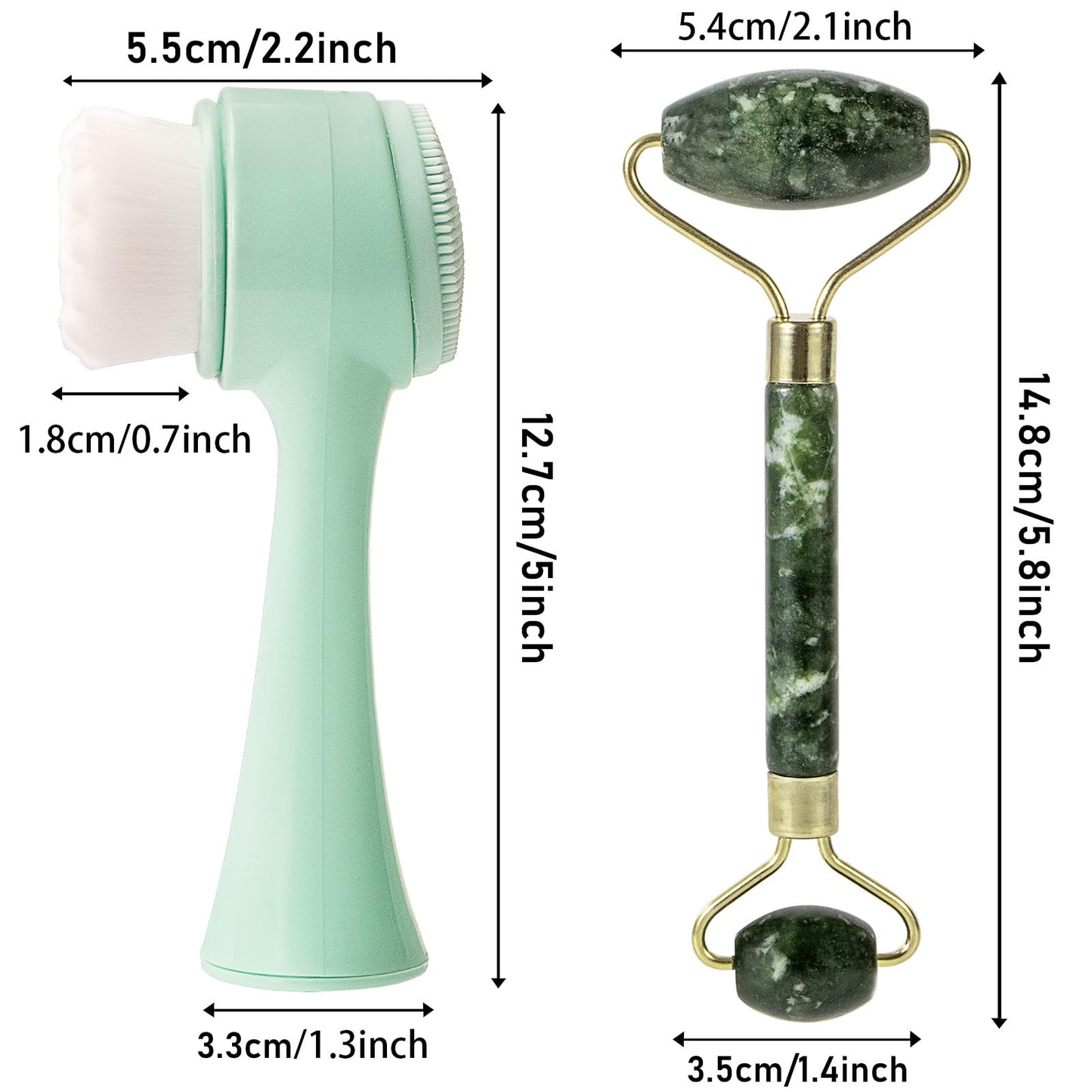 Face Brush 2 in 1, Facial Cleansing Exfoliating Scrubber Brush, Silicone Double Side Manual Face Wash Scrub Brush with Soft Bamboo Charcoal Fiber for Deep Pore Cleansing, Massaging, Skin Care