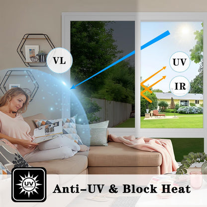 ConCus-T One Way Window Privacy Film, Black, 17.71Inch X 6.5Feet, Daytime Reflective Mirror Tint, UV Blocking