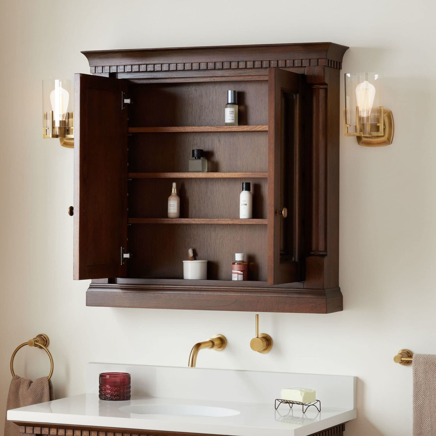 Signature Hardware 484248 Claudia 34" Framed Double Door Medicine Cabinet