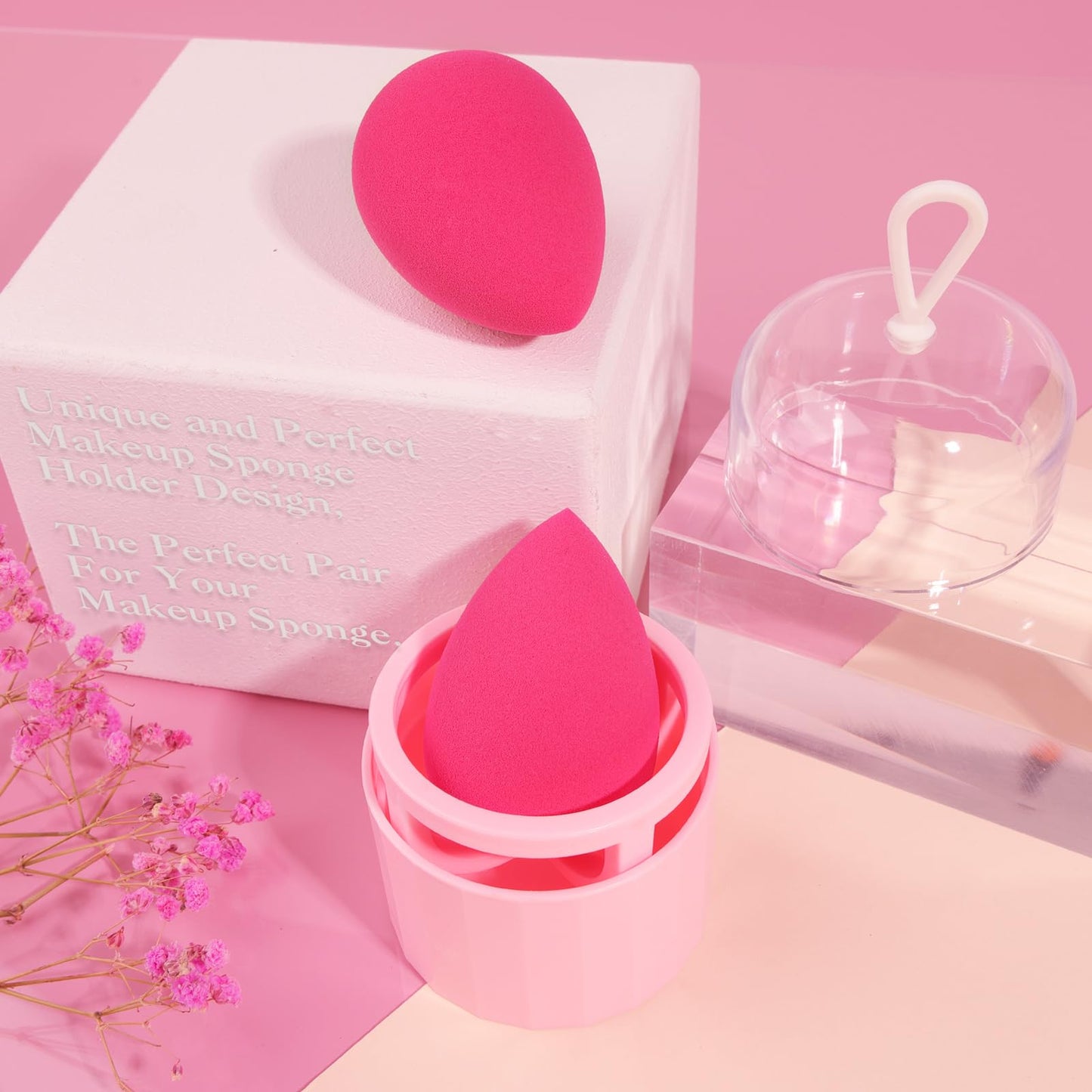 Professional Toiletry Sponges Set,Latex Free Flawless Soft Face Sponge with Holder,Beauty Blender Cosmetic Applicator for Powder,Liquid,Facial Makeup Tools