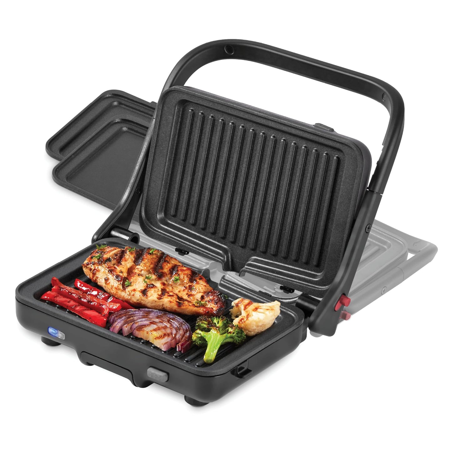 Dash MultiMaker® Flex Press Grill System, Grill and Griddle - Nonstick Removable Plates - Indoor Countertop Electric Grill for Sandwiches, Burgers, and Breakfast - Forged Iron