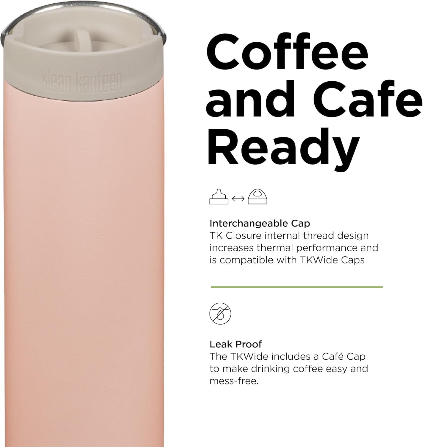 20oz Klean Kanteen TKWide Insulated Coffee Tumbler with Caf Cap - Peach Parfait