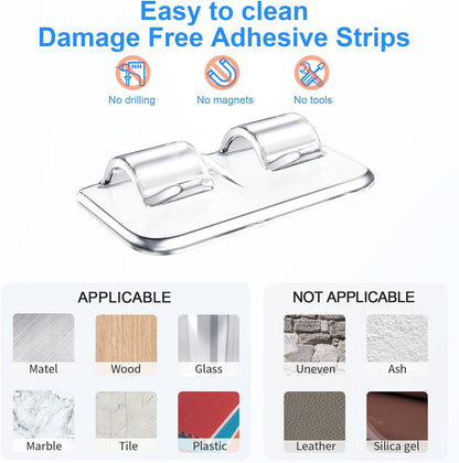 26Pcs Hetyue Hooks for Outdoor String Lights Clips: Heavy Duty Light Hook with Waterproof Adhesive Strips - Outside