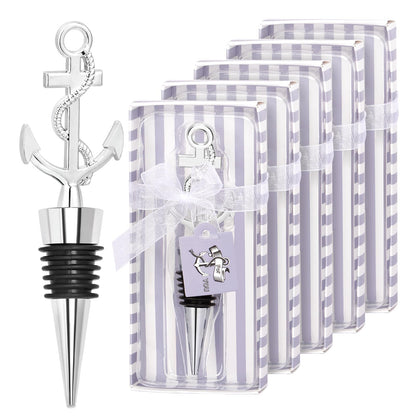 30PCS Anchor Wine Stopper and Nautical Themed Party Favors for Sailors Anchor Stoppers Wine Holiday Birthday Party Decor (Sliver)