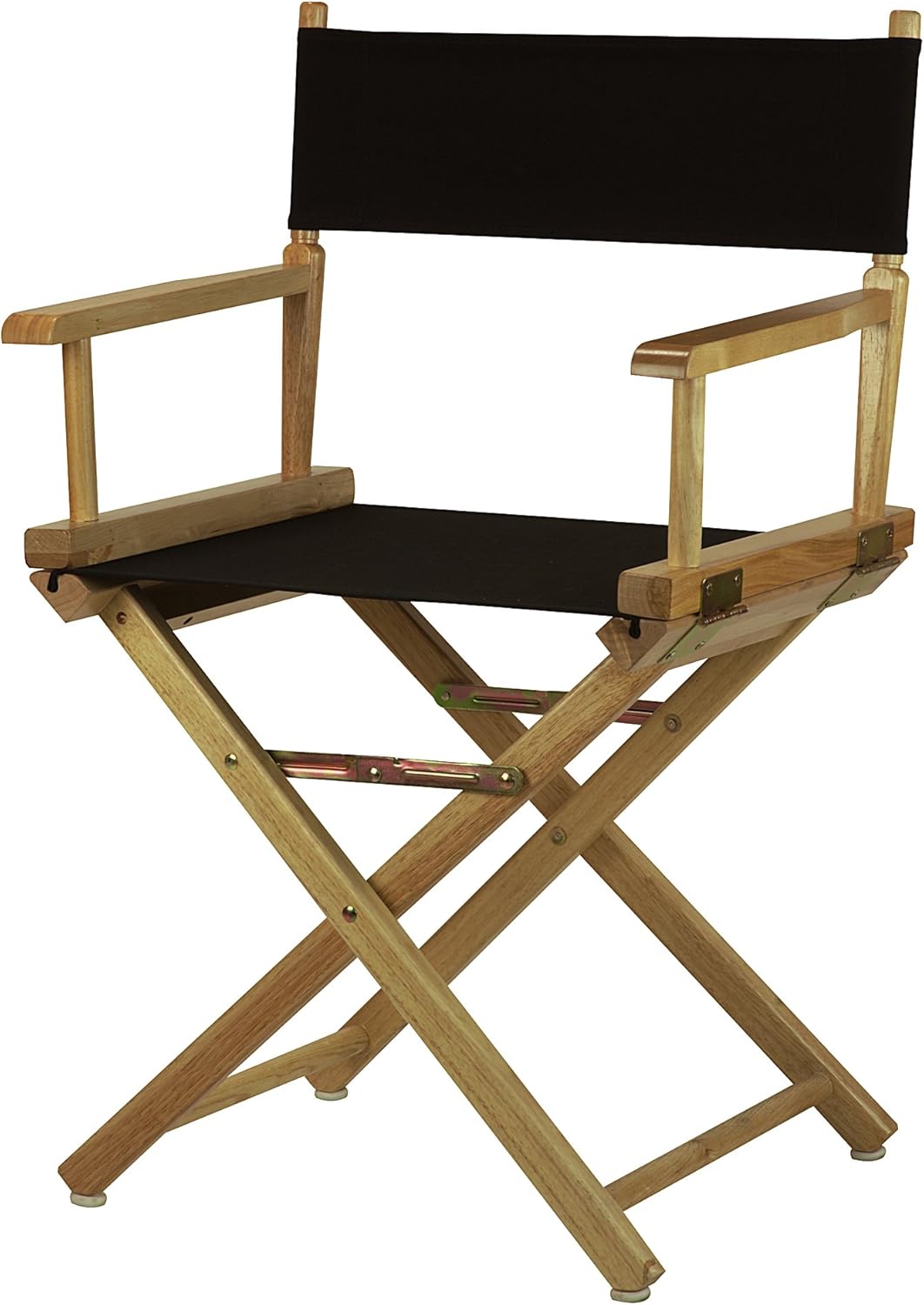 18" Casual Home Director's Chair Natural Frame with Black Canvas
