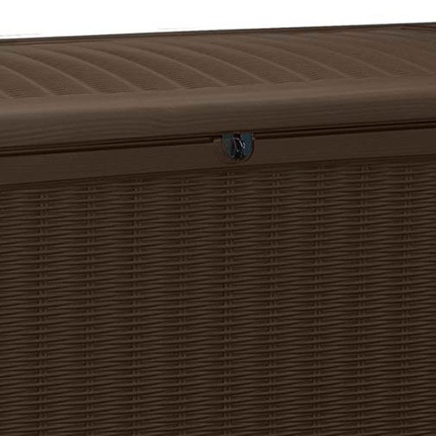 Keter 2-Pack Borneo 110 Gallon Deck Box Organizer, Doubles as 2-Person Bench Seat, Brown – Large Resin Outdoor Storage and Seating with Lockable Lid for Garden, Pool, and Patio