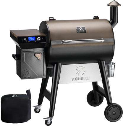 Z GRILLS 2026 Upgrade 8-in-1 Electric Wood Pellet Grill & Smoker with PID V3.0 Controller, LCD, 697 Sq In,Meat Probes, Easy Hopper Clean-out & Grill Cover
