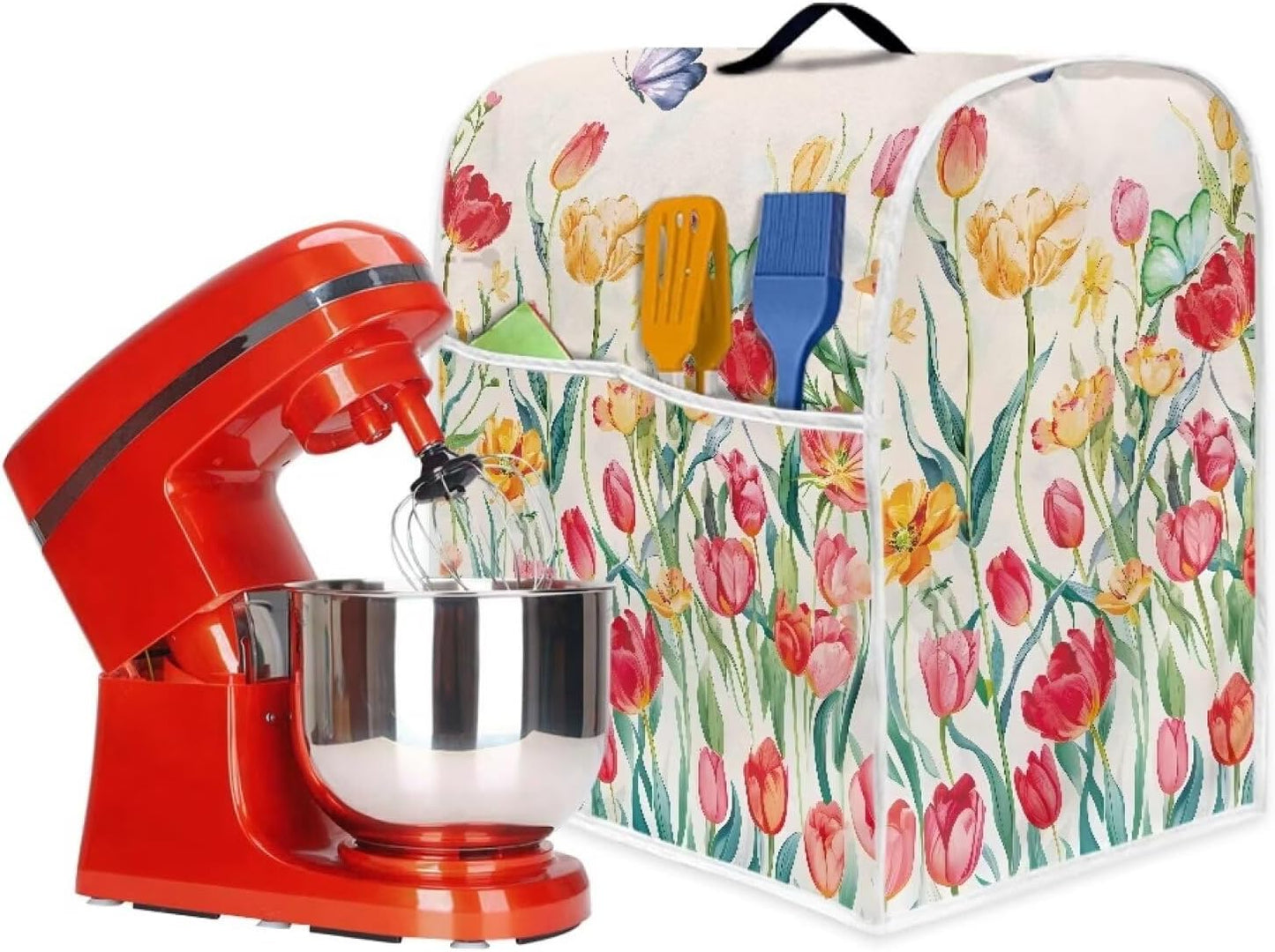 Floral Stand Mixer Cover for Kitchen Aid Mixers, Accessories with Pockets, Suitable for Kitchen Mixer Cover