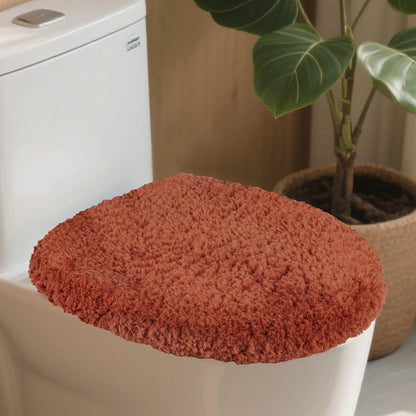 Baahrnom Microfiber Elongated Toilet Seat Cover 19.5"x 15" Machine Washable Solid Toilet Lid Cover Adjustable Rubber Backing Fits Only 18-19.5" L x 14-16" W Elongated Toilet Seat