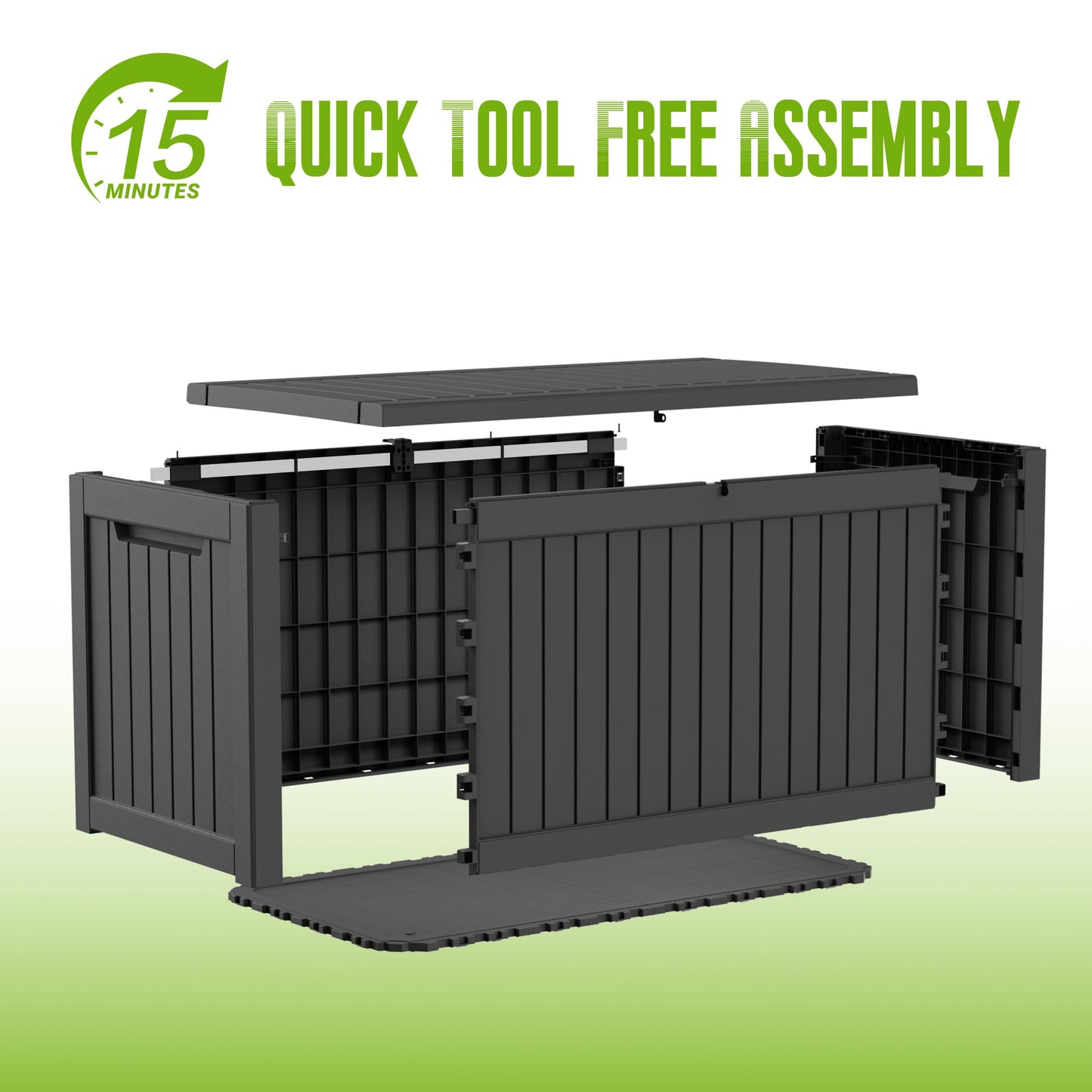 DRATO 280 Gallon Deck Boxes Outdoor Waterproof, Resin Large Lockable Storage Box with Lid, Outdoor Storage Bench Patio Cushions Furniture, Garden Tools, Pool Accessories(Black, 280 Gallon)