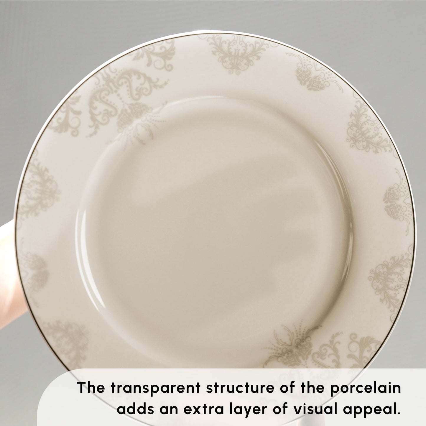 Karaca Siena 53-Piece Porcelain Plates and Bowls Set with Dinner & Dessert Plates, Shakers - Bone China Dishware Sets - Kitchen Dinnerware Set for 12 People