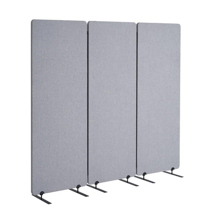 VEVOR 2FT Room Divider, 3 Panel PET Polyester Soundproof Room Screen, Folding Privacy Divider Portable Partition Divider for Room Separation, Freestanding Room Partitions for Office Study, Grey