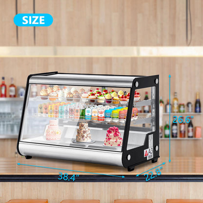 6.5 Cu.ft Commercial Counter Depth Refrigerators - Countertop Refrigerated Display Case with All-Around LED Lighting, Adjustable PVC Shelves, Fog-Free Glass, Bakery Display Case for Restaurant, Cafe