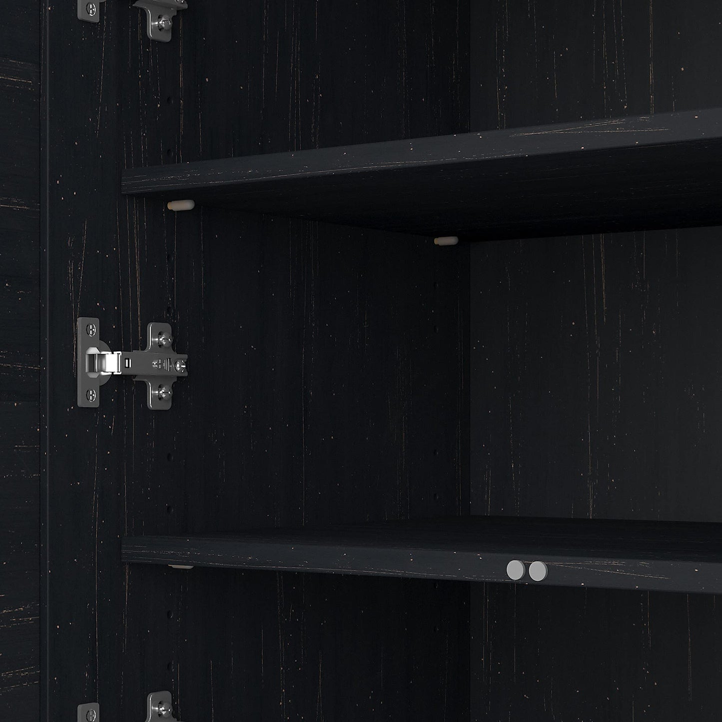 Bush Home Fairview 2 Door Storage Cabinet with File Drawer in Antique Black and Hansen Cherry