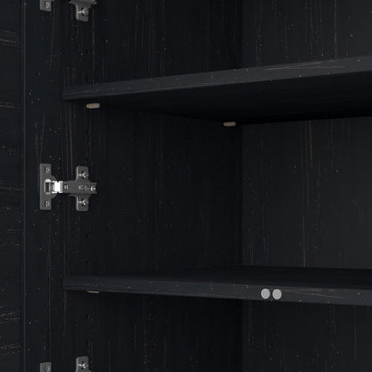 Bush Home Fairview 2 Door Storage Cabinet with File Drawer in Antique Black and Hansen Cherry