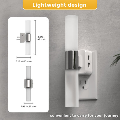 L LOHAS LED Night Light,Dimmable Night Lights Plug into Wall, 2 Pack Acrylic Nightlights with 0-100 LM Adjustable Brightness, 3000K Plug in Night Light with Dusk to Dawn Sensor, for Bathroom Hallway