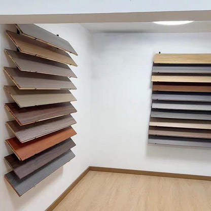 Floor Tile Sample Rack,Heavy Duty Wall-Mounted Tile Display Stand, Large Wooden Ceramic Sample Rack, 10.5x140cm Black Floating Shelf - Perfect for Showrooms, Retail, and Home Decor