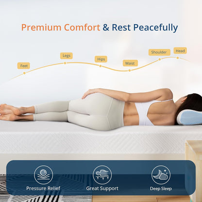MLILY EGOHOME Twin Mattress - 8 Inch Green Tea Gel Cooling Memory Foam | CertiPUR-US Certified, Medium Firm