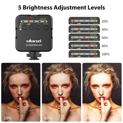 Ulanzi VL100X Selfie Light, Clip LED Light Panel for Phone/Laptop/Tablet/Computer, Bi-Color Portable Clip Camera Light with Dimmable 2500-6500K with 2000mAh Battery for Video Conference/Picture