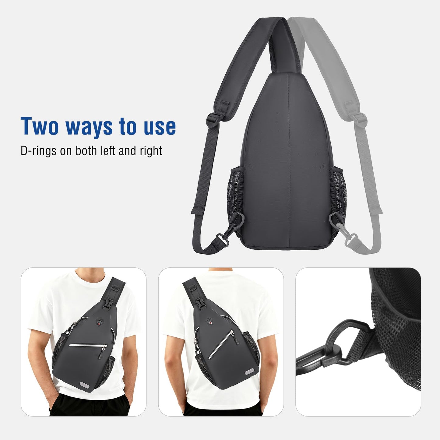 MOSISO Sling Backpack, Multipurpose Crossbody Shoulder Bag Travel Hiking Daypack